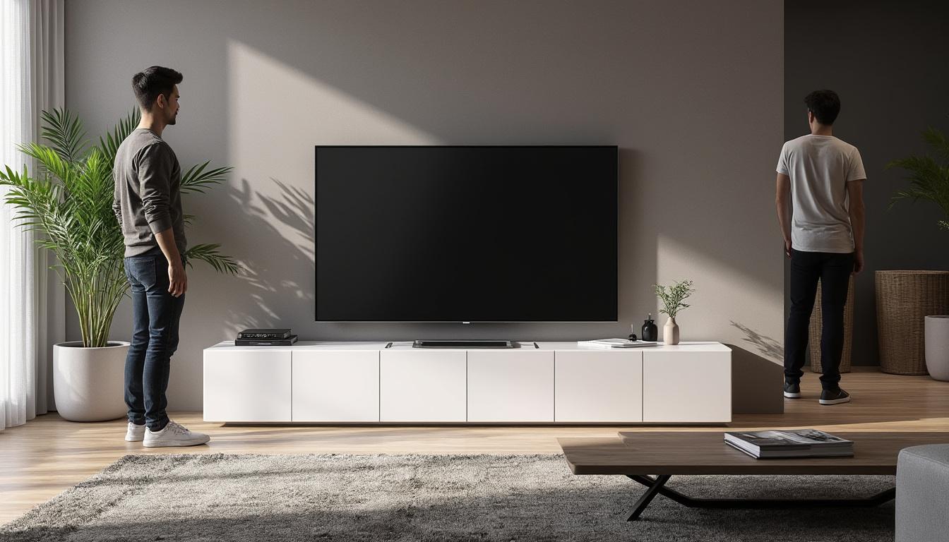 découvrez pourquoi le meuble tv kikua de 130 cm en blanc brillant est le choix idéal pour sublimer votre intérieur. alliant design moderne, fonctionnalité et élégance, ce meuble tv s'intègre parfaitement dans tous les styles de décoration tout en offrant un espace de rangement optimisé. transformez votre salon avec le kikua et profitez d'un mobilier de qualité supérieure.