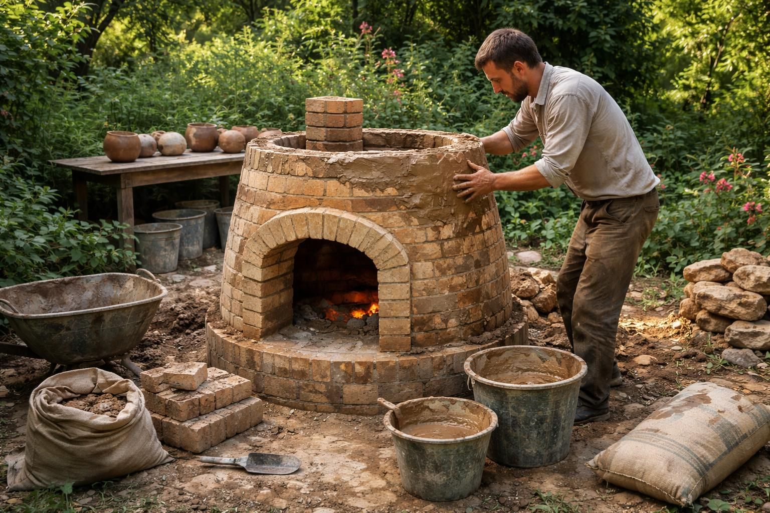 découvrez comment fabriquer un four artisanal pour poterie directement dans votre jardin, avec des étapes simples pour créer un atelier de poterie chez vous.