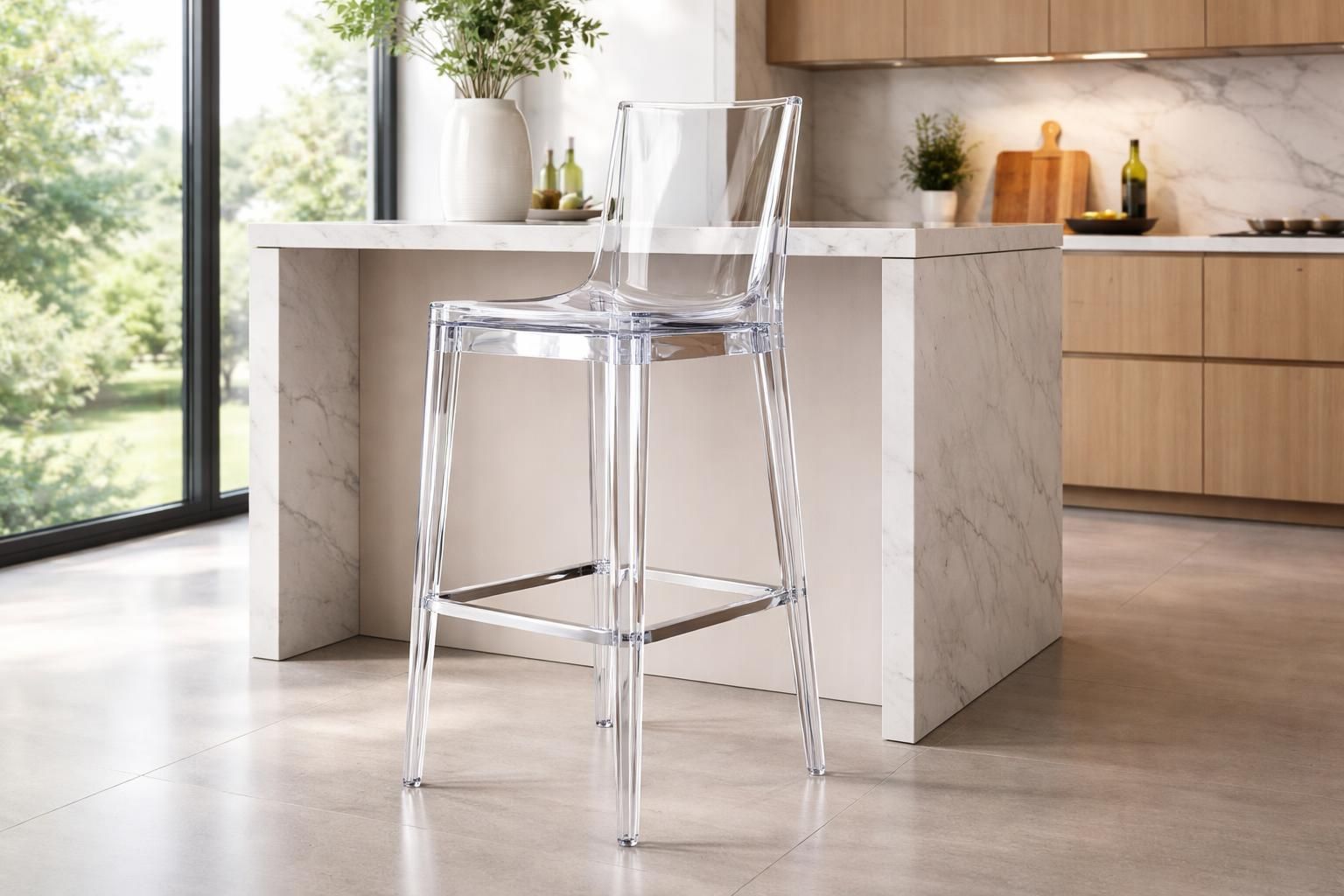 découvrez le tabouret de bar transparent kartell, une icône du design moderne qui apportera élégance et légèreté à votre cuisine.