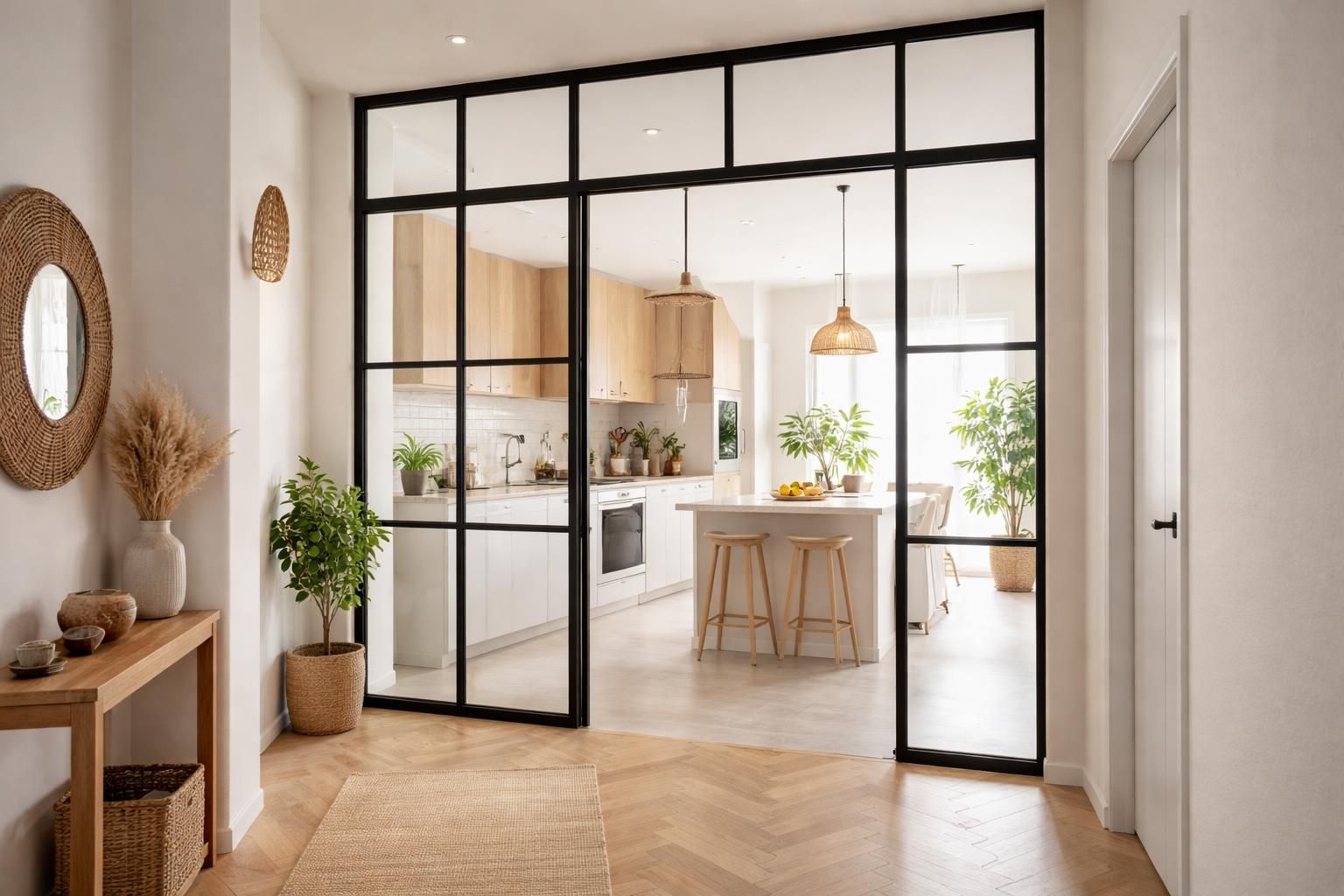 découvrez comment installer une verrière entre votre couloir et votre cuisine pour maximiser la lumière naturelle et créer un espace lumineux et chaleureux.