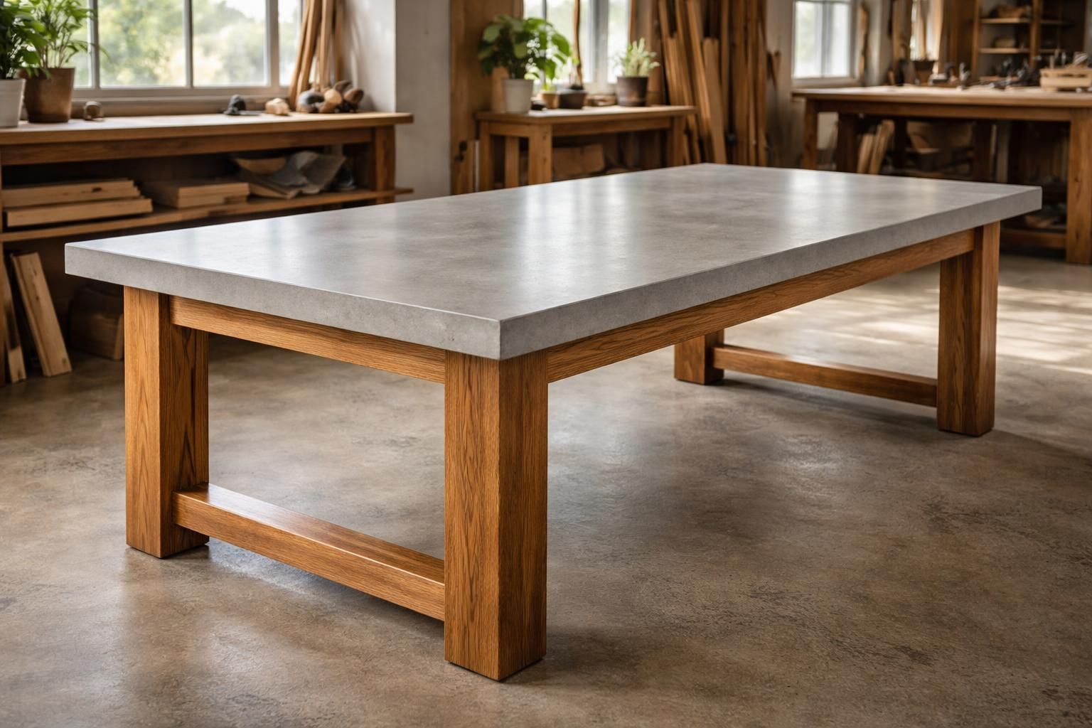 découvrez comment créer une table en béton ciré et bois avec notre tuto détaillé pour un meuble au style industriel unique et tendance.