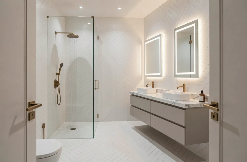Salle de bain haut de gamme entièrement réalisée par un spécialiste dédié à Bordeaux, SDB Bordeaux